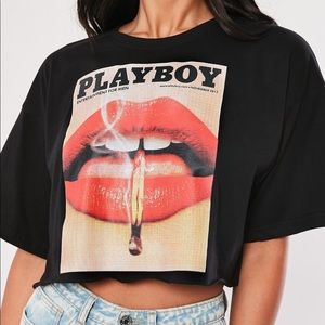 Missguided playboy crop top